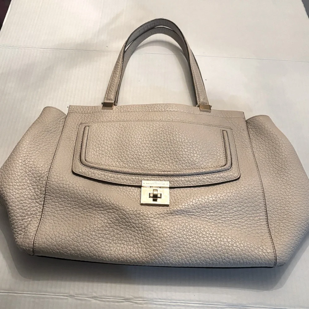 KATE SPADE Everett Way Thatcher pebble leather satchel handbag work tote purse